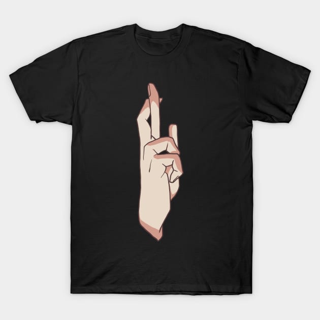 Anime hand T-Shirt by DeathAnarchy